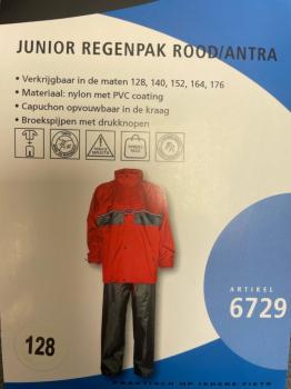 junior regenpak rood/ antra